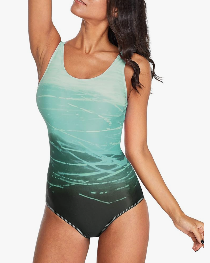 Athletic One Piece Swimsuit Women Modest Criss Cro, Medium