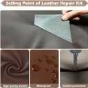 3 x Leather Repair Tape, 4.7x63 inch Leather Patches for Furniture, Self Adhesive Leather Repair Patch for Sofas, Couches, Leather Covers, Seats, Chairs, Vinyl Repair Tape Black