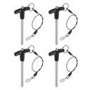 uxcell 4Pcs T Handle Lock Pins, 6mm x 60mm Usage Length Stainless Steel Push-Button Quick Release Pin