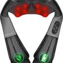 Nekteck Shiatsu Neck and Back Massager with Soothing Heat, Electric Deep Tissue 3D Kneading Massage Pillow for Shoulder Leg Body Muscle Pain Relief, 3 Speed Intensities (Rechargeable) (Black)