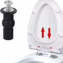 Universal 2PCS Toilet Seat Hinges Screws, Toilet Seat Top Fixing Part,Toilet Lid Screws Rubber Top Nut
