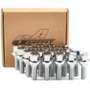 GAsupply 12X1.25 OEM Lug Bolts, Fit for 2015-2022 Jeep Renegade, 2018-2022 Compass, 2014-2022 Cherokee, 20pcs 28mm Shank One-Piece Factory Style Chrome Wheel Lug Bolt, 19mm Hex Stock Stud, Cone Seat (Silver)