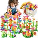 Flower Garden Building Toys for Girls, Educational Activity Preschool Birthday Gifts for 3 4 5 Year Old Girls, Toddler Building Stem Toys for Kids Toddlers Ages 3-5