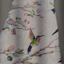 Horaldaily Spring Summer Tablecloth 60x60 Inch, Birds Branch Floral Table Cover for Party Picnic Dinner Decor (White)