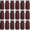 LUERFLEX 125ML 4OZ Amber Wide Mouth PP Plastic Reagent Bottles with Caps Pack of 56