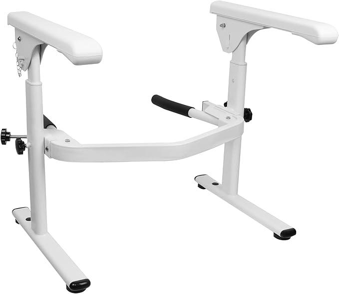 FSA/HSA Eligible - Toilet Safety Rails (350 lb) - Adjustable Toilet Safety Frame & Rails, Toilet Safety Rail for Elderly Adults, Toilet Handles for Seniors, Toilet Bars for Elderly & Handicap (Aluminium)