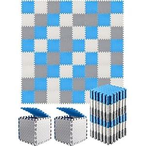 Shihanee Foam Floor Tiles Foam Floor Mats Play Mats Bulk with Borders Interlocking for Gym Nursery Bedroom(64ft,Beige)