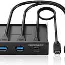 GRAUGEAR 3.5 Inch Front Panel USB Hub, Internal USB Hub with 20Gbps USB3.2 Gen2 USB-C and USB 3.0 Ports, USB3.2 Type-E Key-A 20-Pin Header & USB3.0 Header Required, Fits 3.5" PC Computer Case