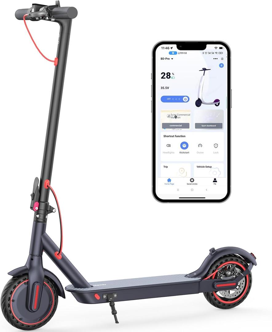 E Scooter for Adults 19-22 MPH 350/500W Motor 281/441Wh Battery,8.5"/10" Tires,Motorized Scooter Up to 22 Miles Range, Foldable Scooter with Double Shock Absorption/Bearing 265 LBS/APP Control