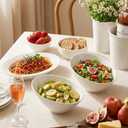 Yesland 2 Pack Porcelain Angled Serving Bowls - 26 oz White Salad Bowls - Ceramic Pasta Bowls for Cereal, Soup, Salad, Rice, Prep