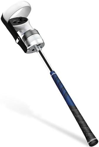 VR Golf Club Handle Accessory for Oculus Quest 2/ Meta Quest Pro - Aluminum Case and Shaft with Real Golf Grip - Quest 2 Golf Club Attachment with Controller Secure Reinforced Straps (2023 Version)