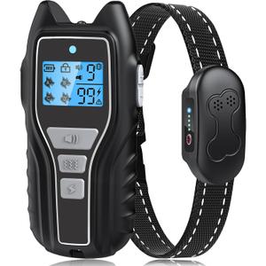 Dog Training Collar with Remote, Waterproof IPX7 E Collar for Dogs, Beep and Vibration Modes, Safe and Humane Training, 2000FT Range, Rechargeable, Fits Small Medium Large Dogs 15120 lbs (Grey)