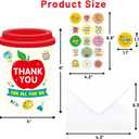 2 x Treasure Cove Teacher Appreciation Card Coffee Cup Thank You Cards for Teacher with Envelopes for Teacher's Day Graduation End of School Year Party Supplies 24Pcs
