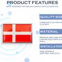 2 x Denmark Flag Sticker Emblem Danish Decal Car Chrome Flags, 2 Pack, 3 x 2 inches