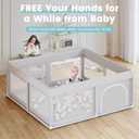 Hiaksedt Baby Playpen 50x50 Inch, Play Pens for Babies and Toddlers Baby Fence Play Yards for Indoor & Outdoor with Breathable Mesh Anti-Fall Playpen