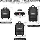 Hanke Suitcases with Wheels Expandable Foldable Luggage Bag Suitcase Collapsible Rolling Travel Bag Duffel Bag for Men Women Lightweight Suitcases without Telescoping Handle, Black, 19"L x 11"W x 31.5"H