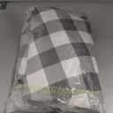 Smiry Round Picnic Tablecloth, Elastic Waterproof Fitted Vinyl Tablecloths for 45"-56" Tables, Flannel Backed Buffalo Plaid Table Cover for Dining, Camping, Outdoor, White and Grey