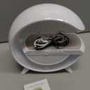 Table Lamp with Bluetooth Speaker, G Bedside Lamp with 15W Wireless Charger, Atmosphere Desk Lamp with Alarm Clock, RGB Bedside Nightstand Lamp, Hi-Fi Sound, Time Display