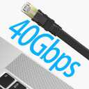 Senetem Cat 8 Ethernet Cable 20FT, High Speed 40Gbps 2000Mhz Flat Internet Network Patch Cord, RJ45 Shielded Outdoor&Indoor LAN Cable, Compatible for Gaming, PC, PS5/4/3, Xbox, Modem, Router