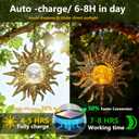 2 Pack Garden Decor Hanging Lanterns Outdoor Waterproof,Solar Lights Metal Sun Gifts Decoration for Yard Clearance Front Porch Lawn Driveway Patio Backyard Pathway Gardening Gift