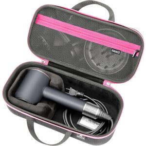 RAIACE Hard Storage Case Compatible with dyson Hair Dryer, Travel Carrying Bag. (for sale is case only). - Black(Black Lining)