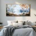 QIYILEXWART Canvas Wall Art For Living Room Large Wall Decor For Office Bedroom Decorations Birch Forest Landscape Pictures Farmhouse Painting Artwork Room Wall Mural Aesthetic Home Decor 30x60 In