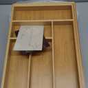 Silverware Organizer Large, Magnetic Connected Expandable 13 Slots Silverware Drawer Organizer From 21 to 37.4 Inches, Adjustable Flatware and Cutlery Holder, Bamboo Utensil Tray for Kitchen Natural