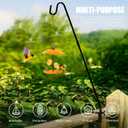 Juegoal 2 Pack Heavy Duty Deck Hook with 2 Inch Non Slip Clamp, 25 or 36 Inch Extended Reach Deck Hook, Adjustable Rail Pole Plant Bracket for Hanging Bird Feeder, Suet Baskets, Lanterns, Wind Chimes