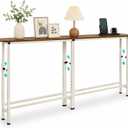 Narrow Console Table, 78.8" Sofa Table Adjustable Height Behind Couch Table