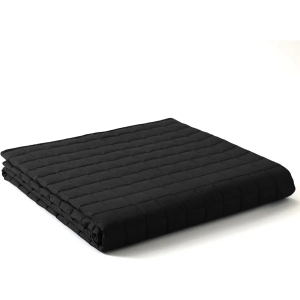 YnM 20lbs Weighted Blanket for Adults, Cotton Heavy Bed Throw Blanket with Cooling Glass Beads for All Season Use, Ideal for One Person of 190lbs (60x80 Inches, Queen Bed, Black)