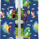 Franco Kids Room Window Curtains Drapes Set, 82 in x 63 in, Super Mario