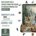 Wooden Puzzles for Adults - Suitcase Scenery-Nordic Forest Wooden Puzzle, Unique Wood Jigsaw Puzzle for Adults, Wood Puzzles Adult, Gifts for Family, Wall Art Home Decor (175pcs 11.4 * 9.6in M)