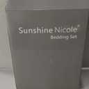 Sunshine Nicole Metallic Print Comforter Set, Distressed Velvet Face with Metallic Print and Brushed Solid Microfiber Reverse, with Light Weight Soft Poly Fill, 5 Pieces Khaki Gold, Queen