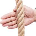 Jute Rope Heavy Duty 2 Inch 25 Feet, Natural Hemp Rope, Twisted Hemp Rope for Crafts, Gardening, Bundling, Climbing, Hammock, Nautical rope, Tug of War rope, Railings, Home Decorating (2 Inch25 Feet)