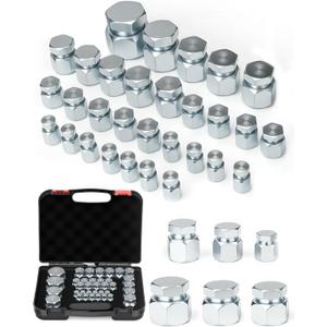 JIC Plug and Cap Kit, 72Pcs 37 degree Flare thread cap & plug assortment set, Hydraulic hose tube and pipe fittings set end protection for industrial equipment repair, size 4 6 8 10 12 16