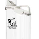 Brabtod Pet Food Storage Container Airtight Cat Food Container with Measuring Cup and Pour Spout Portable Pet Food Dispenser for Cat Transparent Leakproof Cat Food Container for Travel 2-3 Lbs