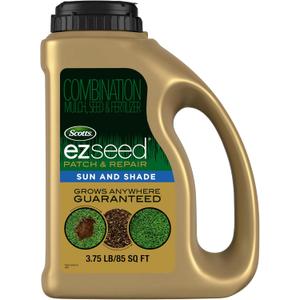 Scotts EZ Seed Patch & Repair Sun and Shade Mulch, Grass Seed, Fertilizer Combination for Bare Spots and Repair, 3.75 lb, Brown
