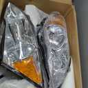 WEELMOTO for 2007-2011 HONDA CR-V EX, EX-L, LX, SE [4-Door Sport Utility] Headlights Pair Headlamp set Chrome Housing Amber Reflector Left+Right Side