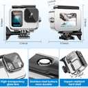 BO&DQQ Compatible for Go Pro Hero 13 12 11 10 9 Black Waterproof Housing Case 60M/196FT Protective Underwater Diving Case Shell with Cameras Handle Mount Accessories Kit