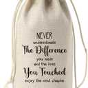 4 x XFW Coworker Leaving Gifts for Women Goodbye Gifts for Coworkers Going Away Gifts for Friends Leaving Farewell Gifts for Coworkers New Beginnings Gifts for Women Next Chapter Wine Bag (Never)