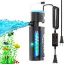 Aquarium Filter | U-V Fish Tank Filter for Green Water Cleaning | U-V Clarifier with Timer | Aeration & Rainfall Mode | Turtle Tank Filter | Submersible Pump with Filter | for 10-30 Gallons