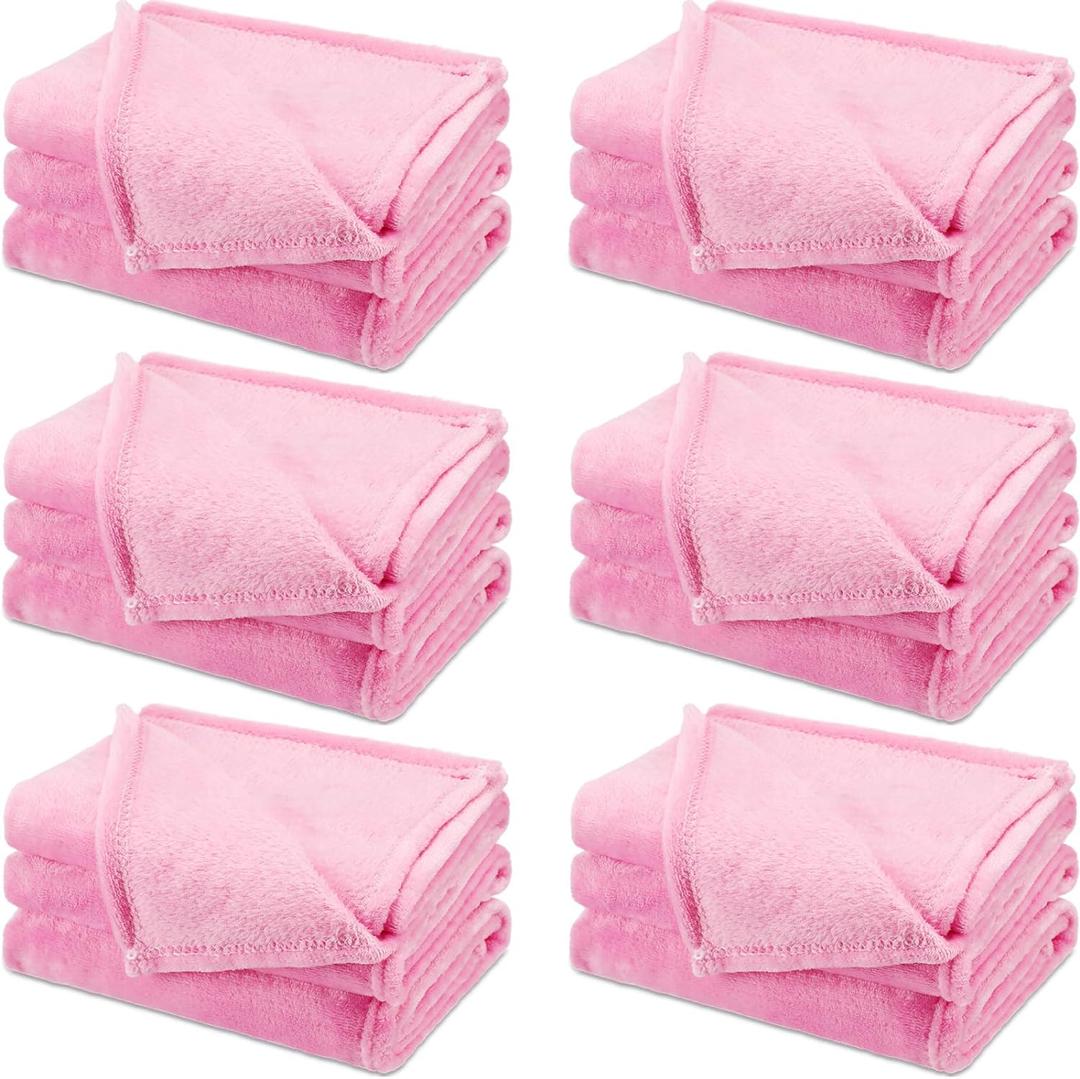 5 Pcs Fleece Sleepover Blankets for Girls Soft Fuzzy Throw Blanket Bulk Warm Flannel for Spa Slumber Movie Night Wedding(Pink,40 x 60 Inch)