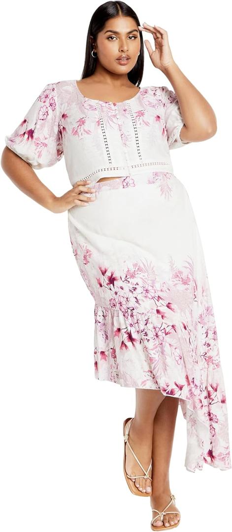 City Chic Women's Plus Size Top - Isabella Sweet Border, 20