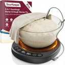 SourKeeper, Larger 2-in-1 Sourdough Starter Warmer Pro - 2026 Upgrade Larger Heating Plate, Dough Temp Probe, 1°F Control (70–110°F), 24H Timer, Real-Time Monitoring, for Beginner Bakers Pro-WHT