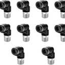 CNAODUN 10 Pcs Push to Connect Fittings 5/16 Inch Tube OD x 1/4 Inch NPT Thread Pneumatic Male Elbow Quick Connect Air line fittings
