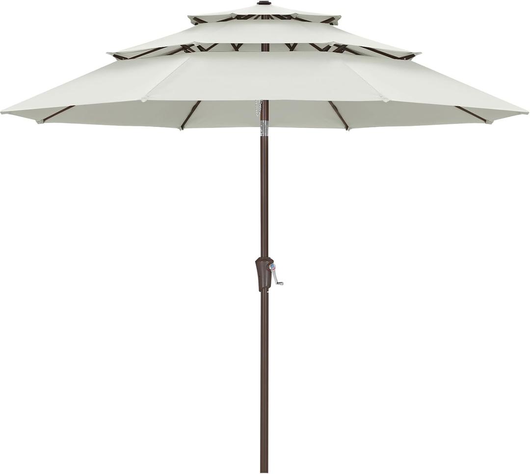 ABCCANOPY Patio Umbrellas 3 Tiers 11FT (Light Beige)