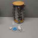 Spice Rack Organizer with Jars for Cabinet (20Pcs) Revolving/Rotating Seasoning Organizer, Stainless Steel/Wooden Countertop Rack Tower Organizer for Kitchen Pantry with Reusable Labels/Funnel/Brushes