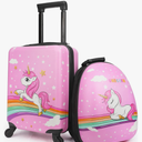 emissary Unicorn Kid’s Luggage Set for girls, 16" Hardside Kids Luggage with Spinner Wheels, Carry on Toddler Suitcase Travel Rolling Luggage Airline Approved