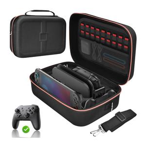 Gorixer Switch 2 Case for Nintendo Switch 2(2025) or 1 and OLED Models(2021),Stores 18 Game Cards for Nintendo 3DS & 2DS Games, Black 