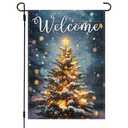 Christmas Garden Flag 12 X 18 Inch Double Sided Outside Christmas Decor Stocking Stuffers for Outdoor Decorations Welcome Flags for Outside Pine Tree Snowflake Winter Festive Holiday Yard Flags Decor